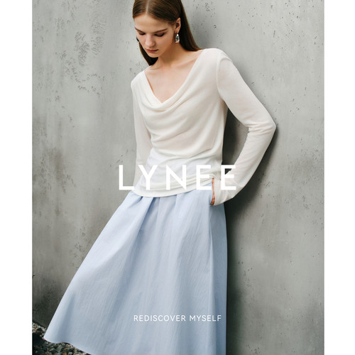 LYNEE【以柔塑形】Miu系棉混纺A字伞裙女2026新款减龄百搭半身裙 - 图1