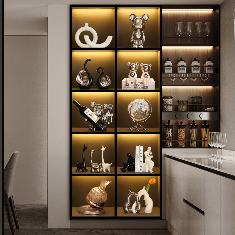 现代酒柜装饰品客厅摆件轻奢高档家居电视暴力熊红酒架高级感小众,淘宝优惠券,粉丝福利购,淘宝优惠卷
