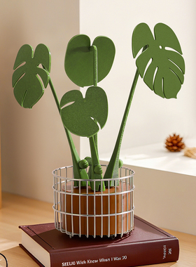 创意龟背竹隔热垫摆件桌面高级感