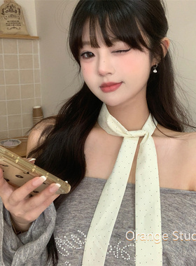 春夏温柔气质波点丝巾