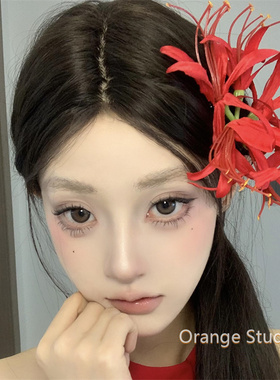 红色彼岸花仿真花朵发夹