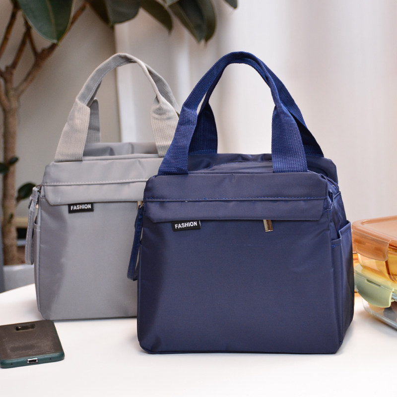 男士高颜值纯色带饭手提包加厚保温饭盒袋便当包上班防水防油饭兜,淘宝优惠券,粉丝福利购,淘宝优惠卷