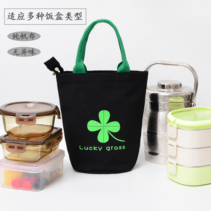 2025新款便当袋帆布手提袋通勤包女上班小拎包休闲外出时尚水桶包 - 图1
