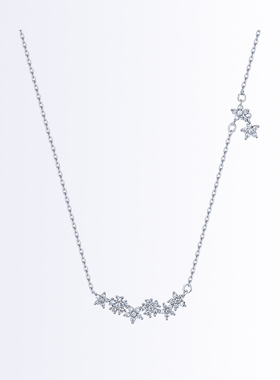 清新设计森系吊坠樱花锁骨链