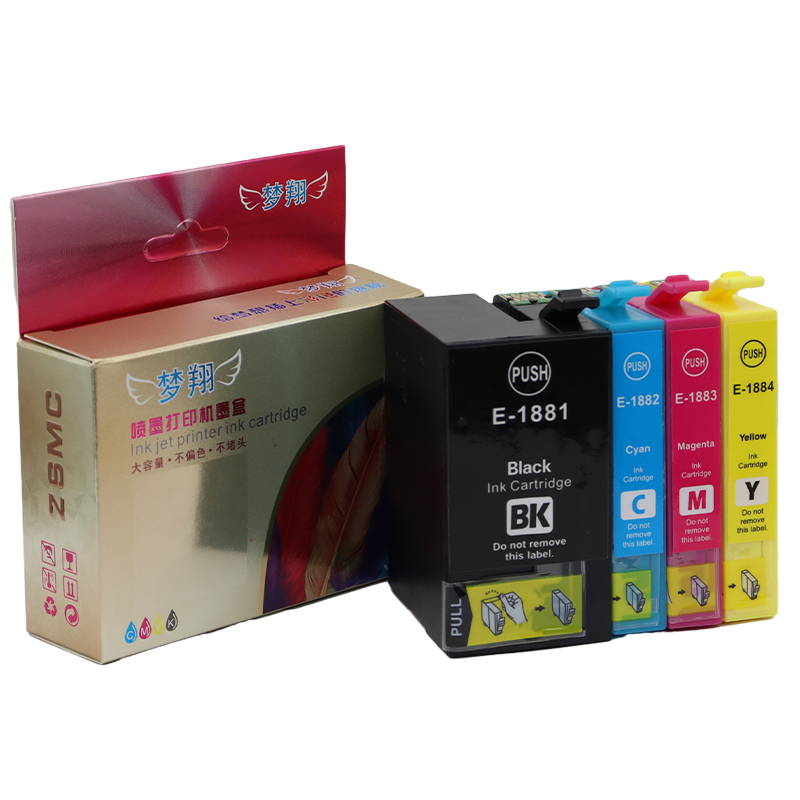 适用爱普生T1881 188墨盒 Epson WF-7621 WF-3641 WF7111 WF3621 WF7218 7728打印机墨盒T188黑色彩色墨水盒 - 图0