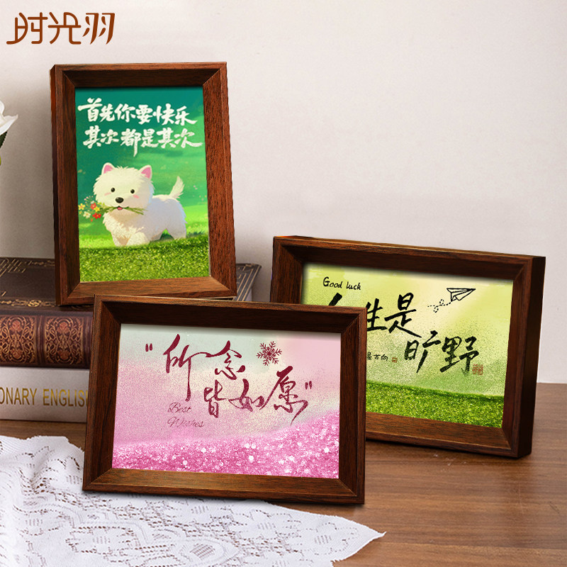 所念皆如愿流沙书法相框摆件创意礼物动态桌面文字沙画摆台氛围感,淘宝优惠券,粉丝福利购,淘宝优惠卷