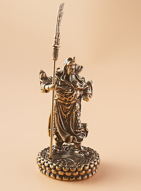 黄铜中式新款实心关公关装饰摆件