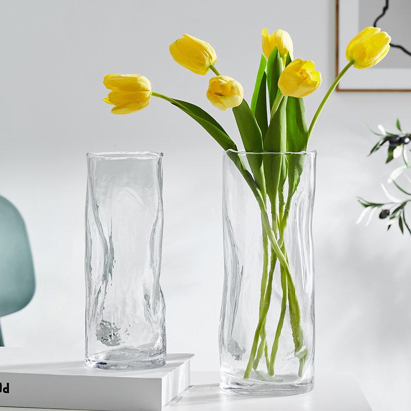 苏渠轻奢网红餐桌玻璃花瓶透明异形北欧创意简约客厅ins 插花摆件,淘宝优惠券,粉丝福利购,淘宝优惠卷