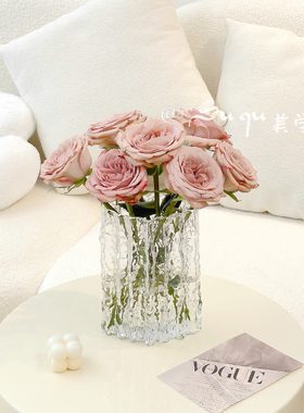 ins风冰川花瓶客厅玻璃透明水养