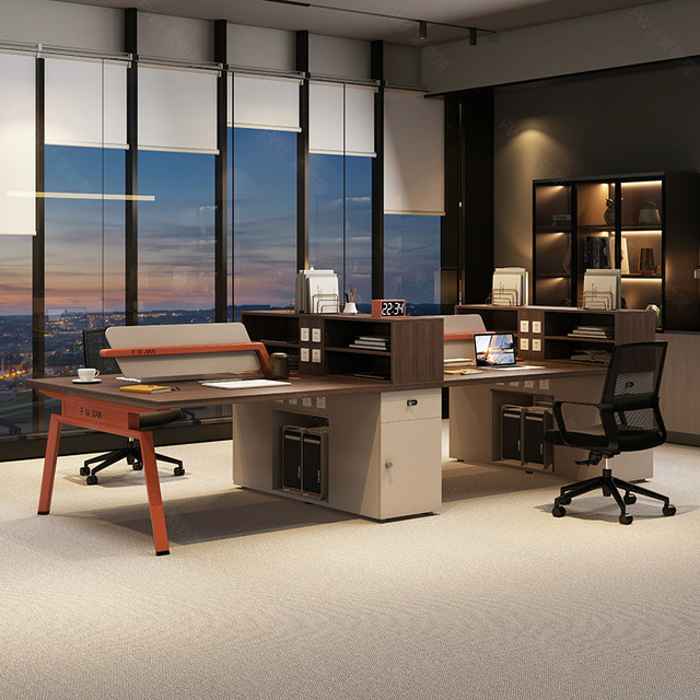 Modern minimalist staff desk combination