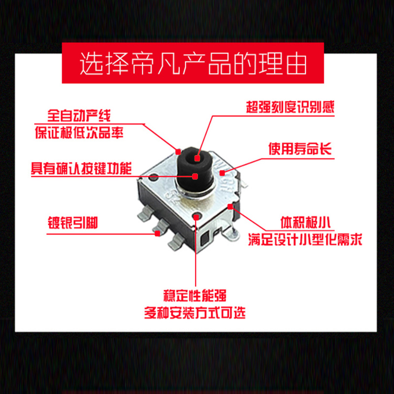 迷你微型编码器带开关6/12脉冲e5e6鼠标滚轮alps旋转小手表编码器 - 图1