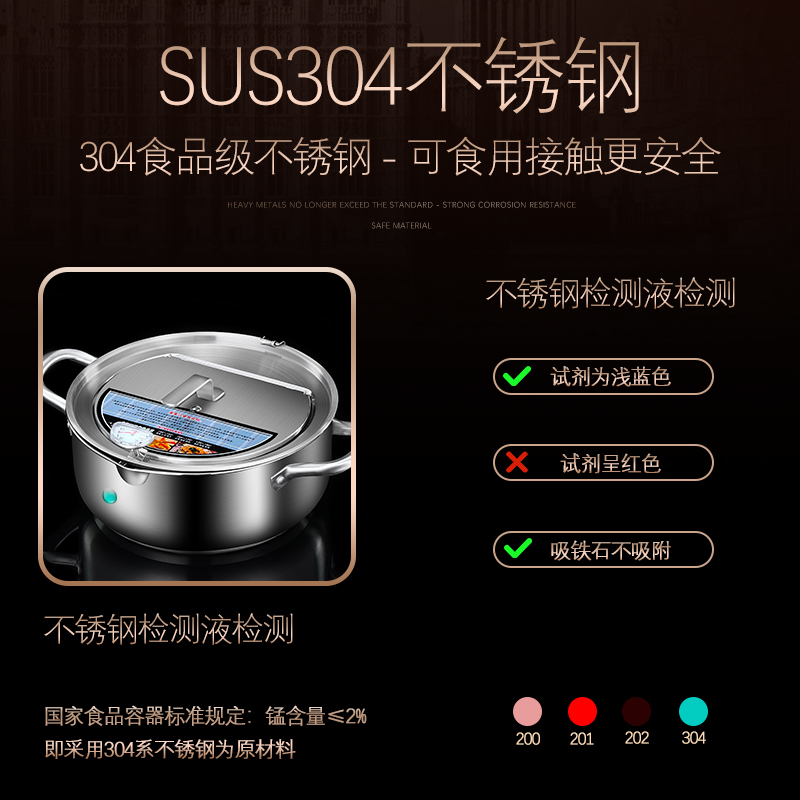 德国天妇罗油炸锅家用小炸锅省油日式可控温小型炸油锅304不锈钢-图3