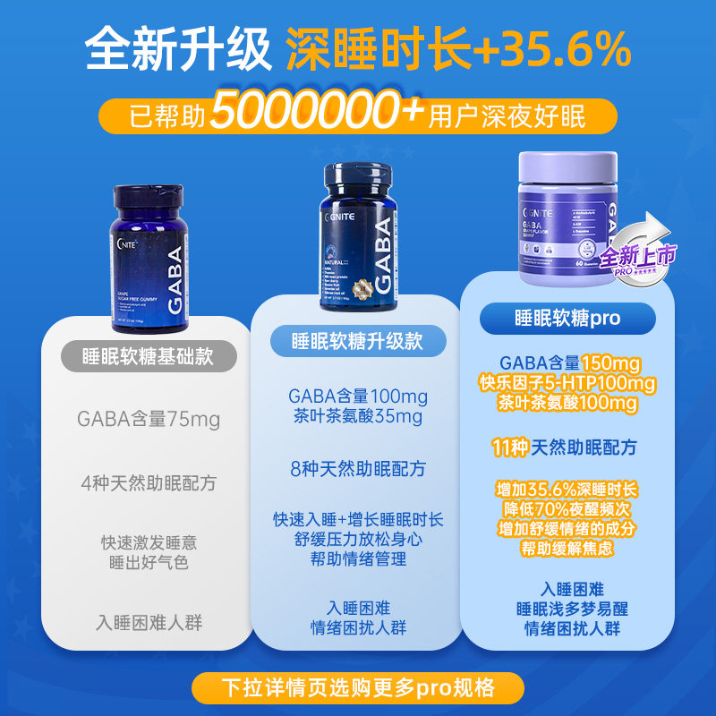 gaba睡眠软糖助眠褪黑素睡眠片美国进口茶氨基丁酸gnite官方旗舰,淘宝优惠券,粉丝福利购,淘宝优惠卷