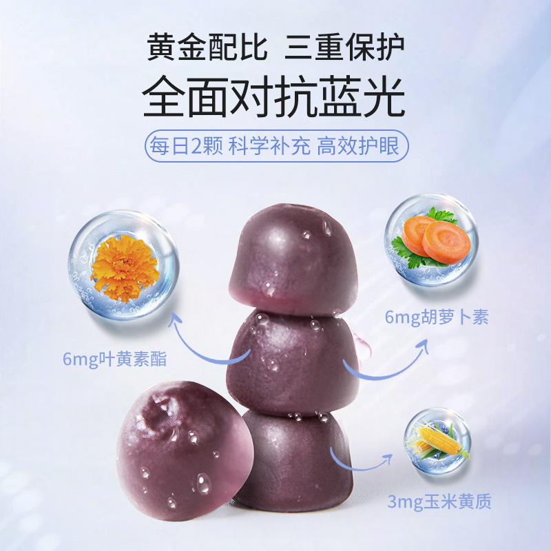 gnite藍莓護眼片丸維生素軟糖葉黃素兒童視力成人防藍光軟糖_GNITE海外旗艦店_保健食品_膳食營養補充食品