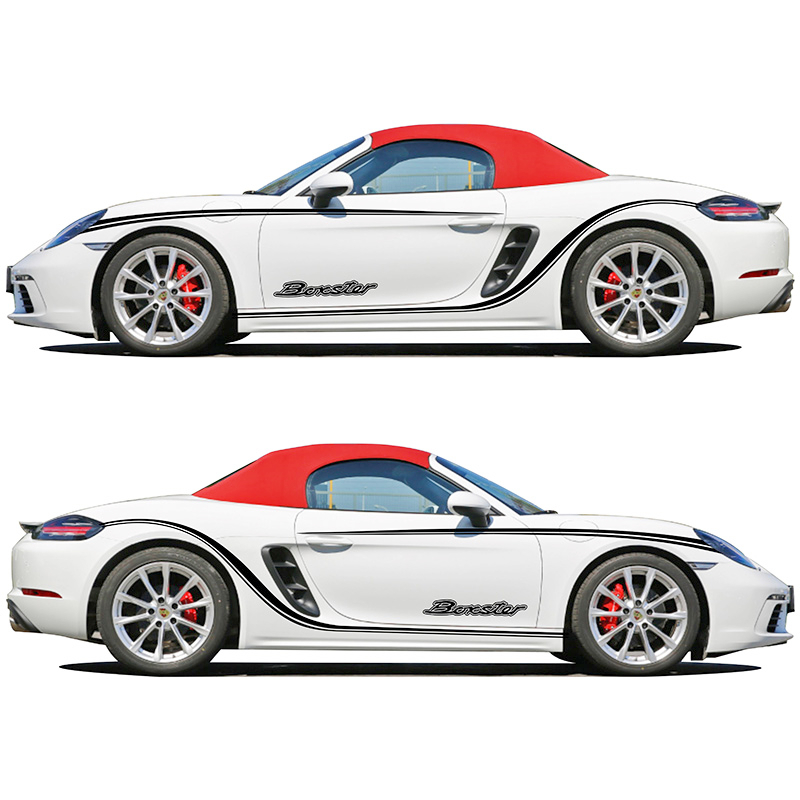 适用于保时捷718车贴拉花boxster cayman987 981改装车身腰线贴纸 - 图3