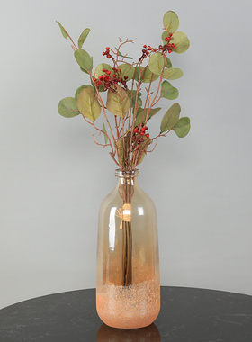 现代简约磨砂玻璃花瓶摆件家居客厅样板间插花花器电视柜餐桌摆设