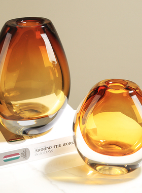 特厚玻璃玻璃花瓶水培花器摆件客厅电视柜玄关餐桌样板房极简摆设