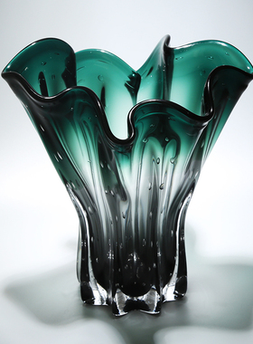 玻璃花瓶艺术风样板房电视柜摆件