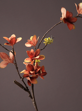 新中式仿真多瓣叶假叶子绿植装饰品摆件家居客厅玄关花瓶插花花艺