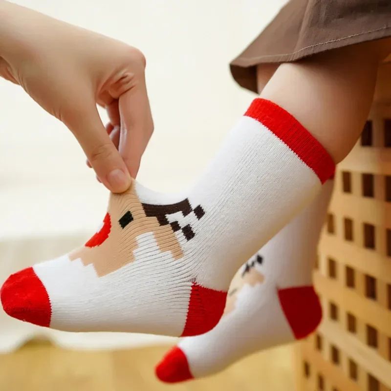 ickened Puller Ring Socks, Warm Christmas Cartoon Baby Socks - 图1