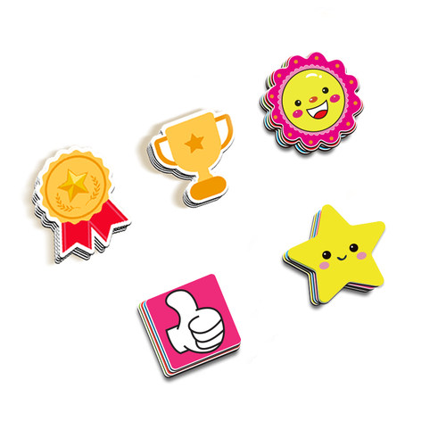 卡通儿童奖励磁贴小大号笑脸勋章奖杯五角星星磁力贴片磁铁磁吸小组积分表评比栏白板黑板贴冰箱贴公开课教具-图3