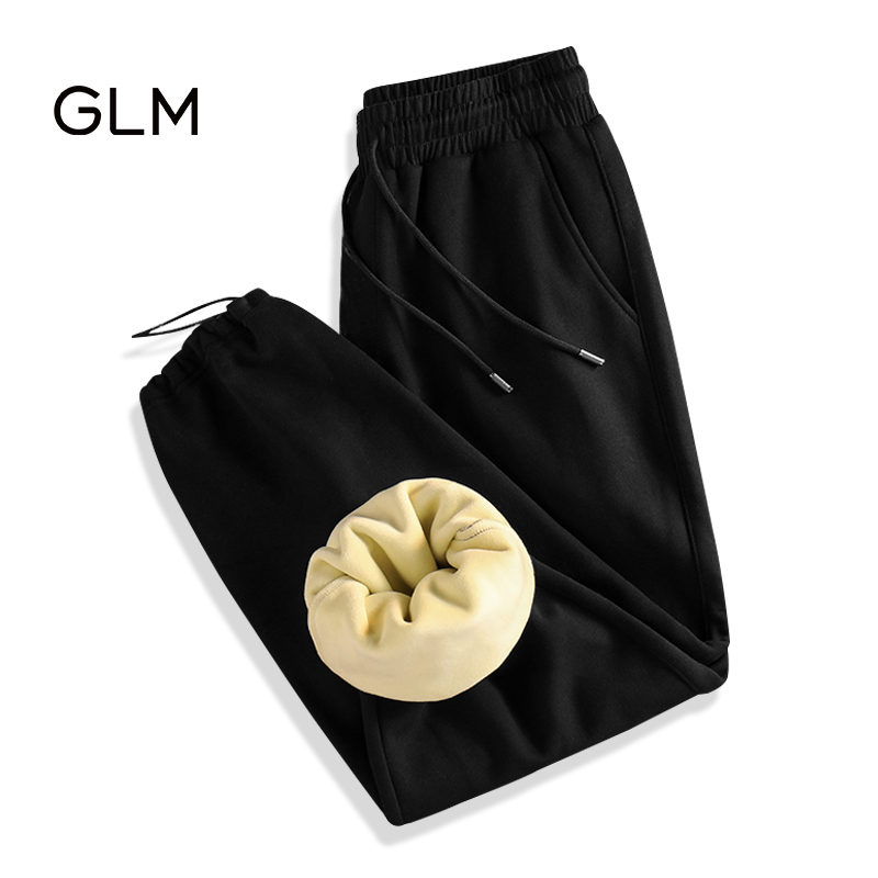 森马旗下轻商务潮牌，GLM 男士宽松加绒加厚运动卫裤 多色