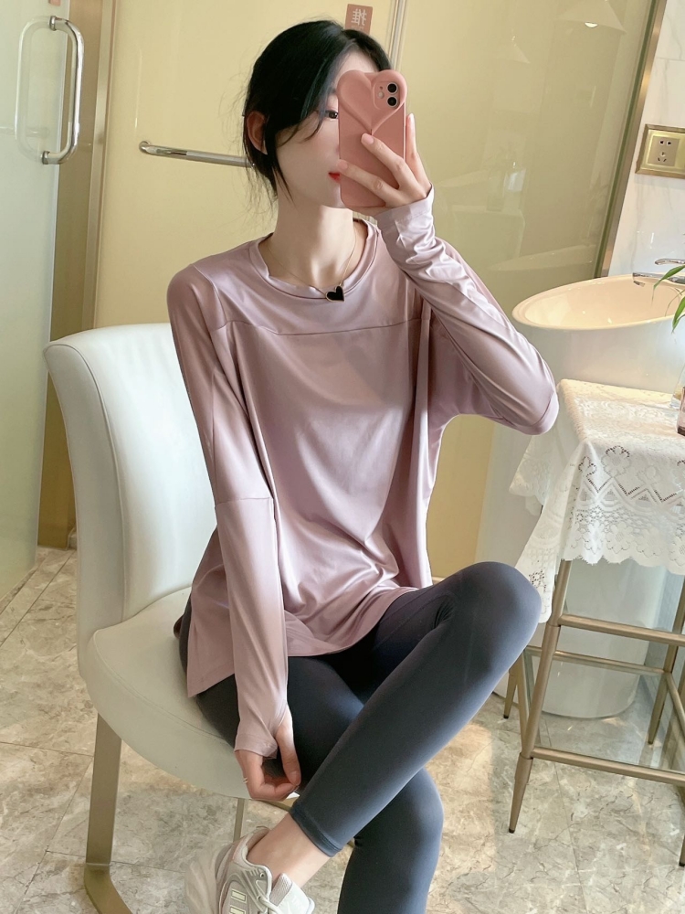 VICTORIYOGA运动上衣女宽松跑步罩衫显瘦健身服速干T恤长袖瑜伽服