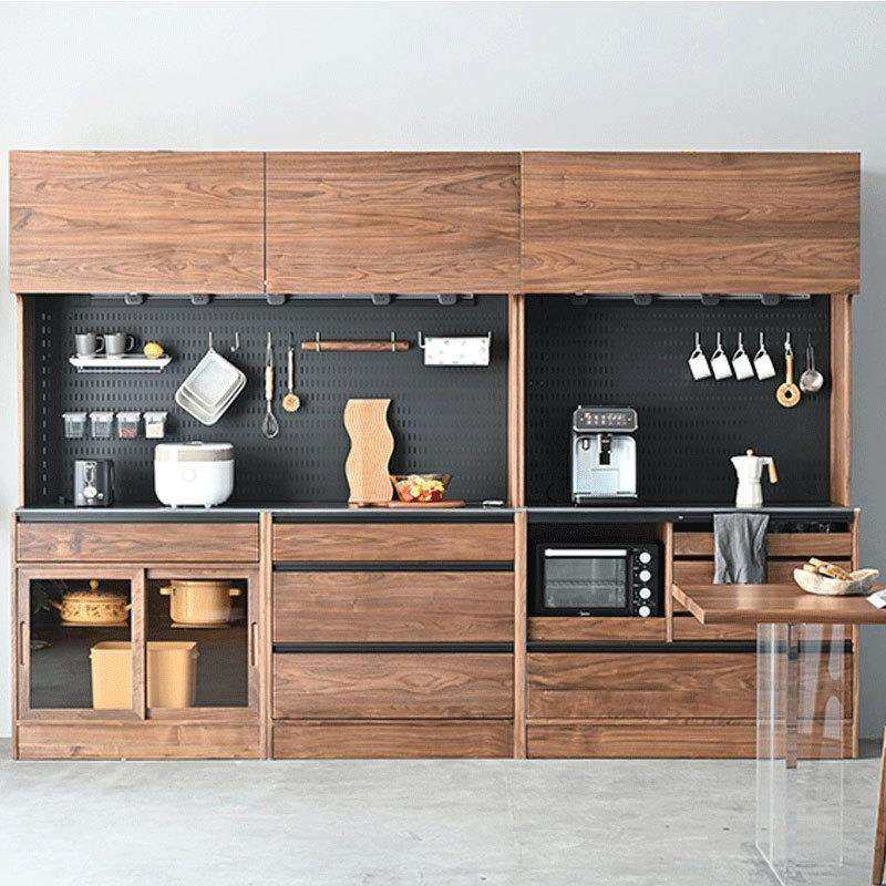 北美黑胡桃木实木餐边柜现代樱桃木原木客厅一体靠墙展示储物高柜,淘宝优惠券,粉丝福利购,淘宝优惠卷