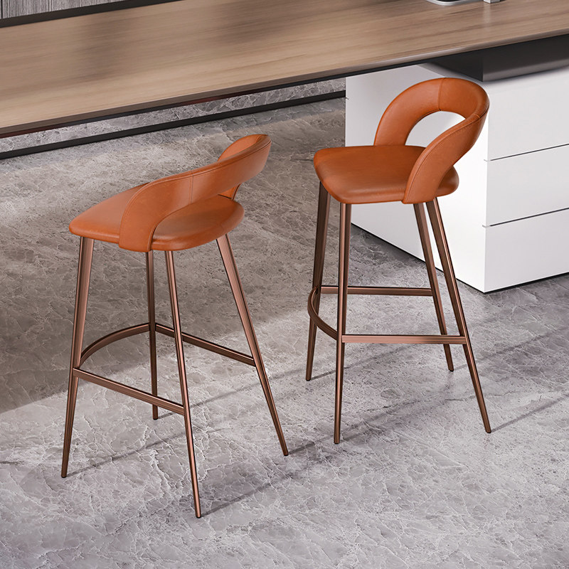 【意大利头层牛皮】吧台椅子高脚凳吧台凳家用酒吧椅高餐椅子7331,淘宝优惠券,粉丝福利购,淘宝优惠卷