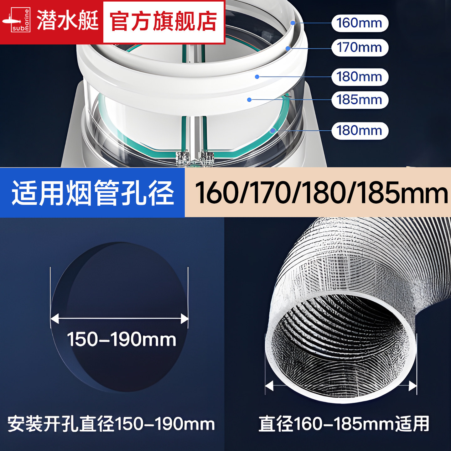 潜水艇抽油烟机止逆阀厨房烟道排烟管止回防烟宝止烟阀官方旗舰店,淘宝优惠券,粉丝福利购,淘宝优惠卷