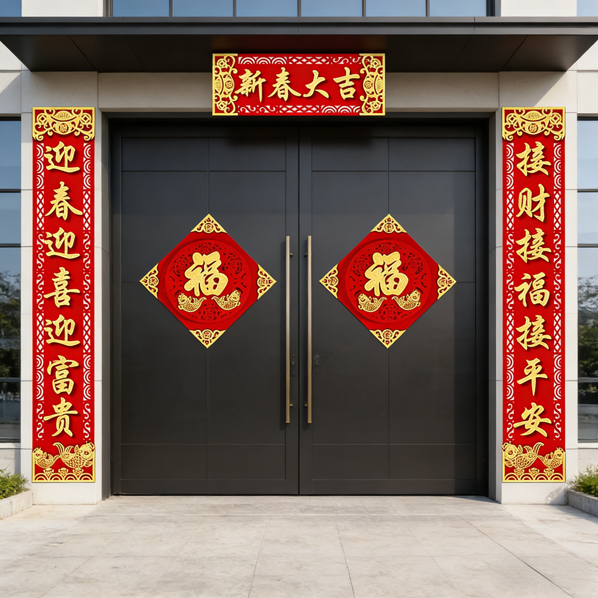 3米大尺寸对联小区别墅厂房大门2026马年新款对联过年装饰福字贴,淘宝优惠券,粉丝福利购,淘宝优惠卷