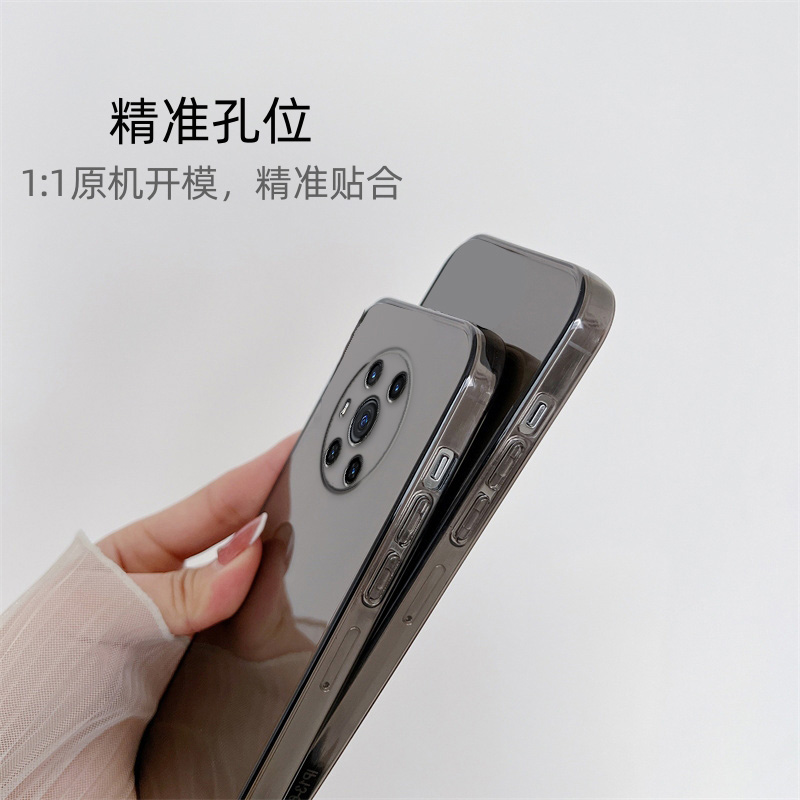 冠客适用荣耀Magic3直边相框手机壳ELZAN00魔术honormagic3硅胶保护套超薄软边透明四角加厚镜头全包男女 - 图0