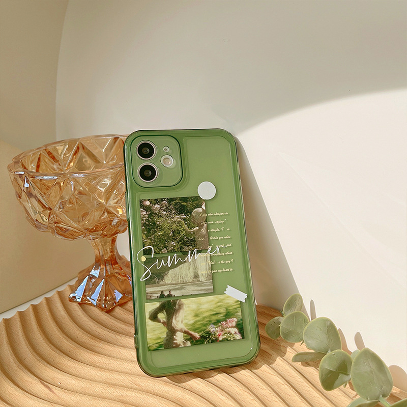 Summer Green TPU Case Cover for Iphone  14 13 12 11 XR XS X 7 8 pro max plus - 图0