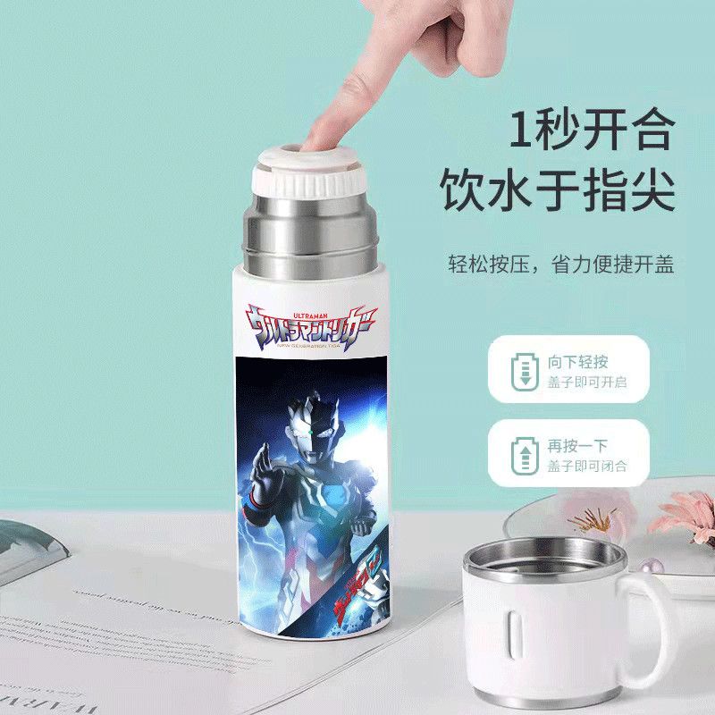 2025奥特曼保温杯幼儿园小孩网红卡通喝水杯子304不锈钢水壶炫酷 - 图1