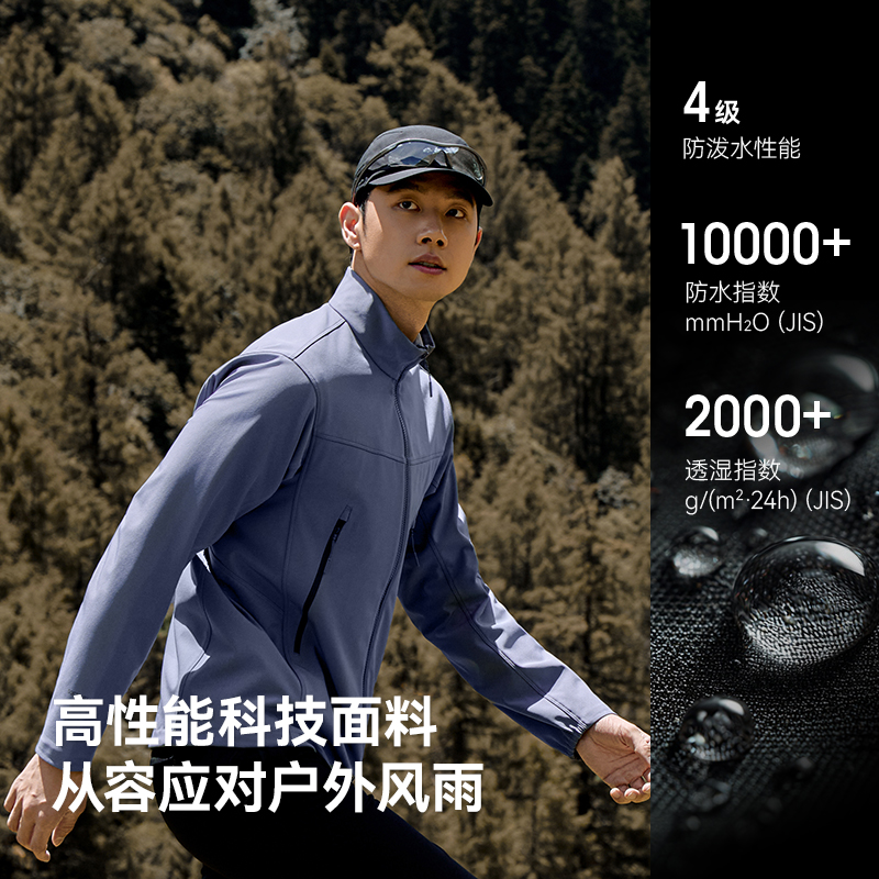 ROCKICE立领软壳衣男款户外防风保暖外套徒步登山夹克冲锋衣内胆 - 图0