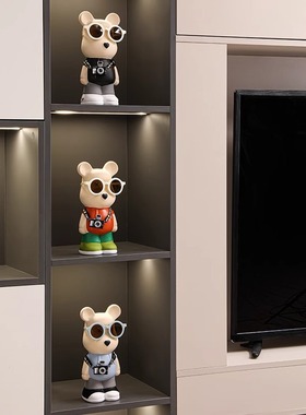 暴力熊存钱罐创意现代客厅装饰品简约电视柜家居陶瓷摆件桌面朋友