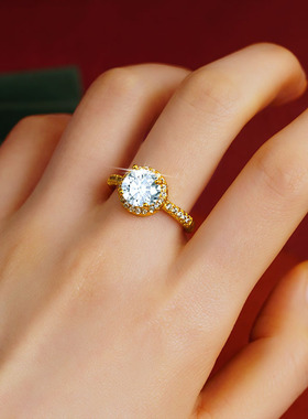 越南沙金久不掉色微镶钻吊坠圆形