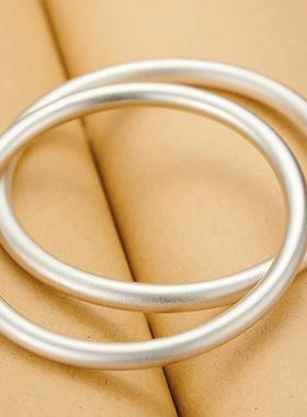 新款镀银古法银红绳手镯传承男女款实心情侣网红饰品现货足银圈口