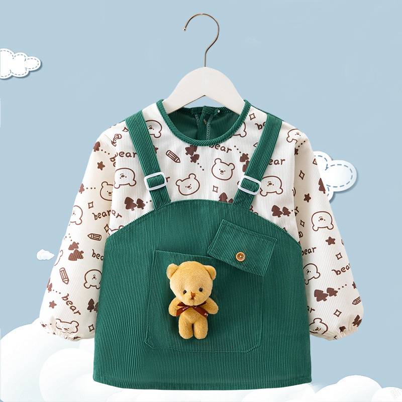 Fashionable men's and women's baby smocks, autumn and winter outer wear, children's bibs, reverse dressing and eating, waterproof and anti-dirty clothing, food and rice pockets