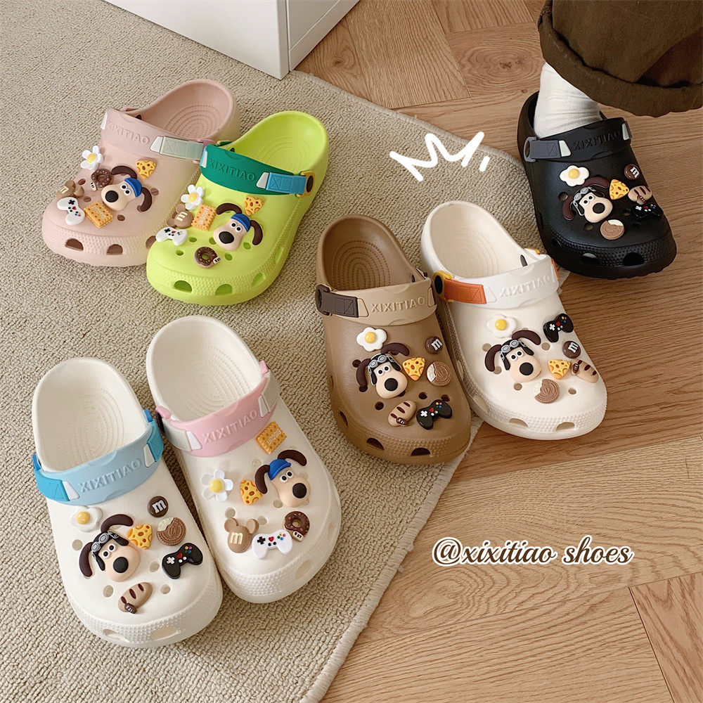 细细条ins可爱狗狗洞洞鞋男女夏防滑软底情侣外穿沙滩凉拖鞋平底,淘宝优惠券,粉丝福利购,淘宝优惠卷