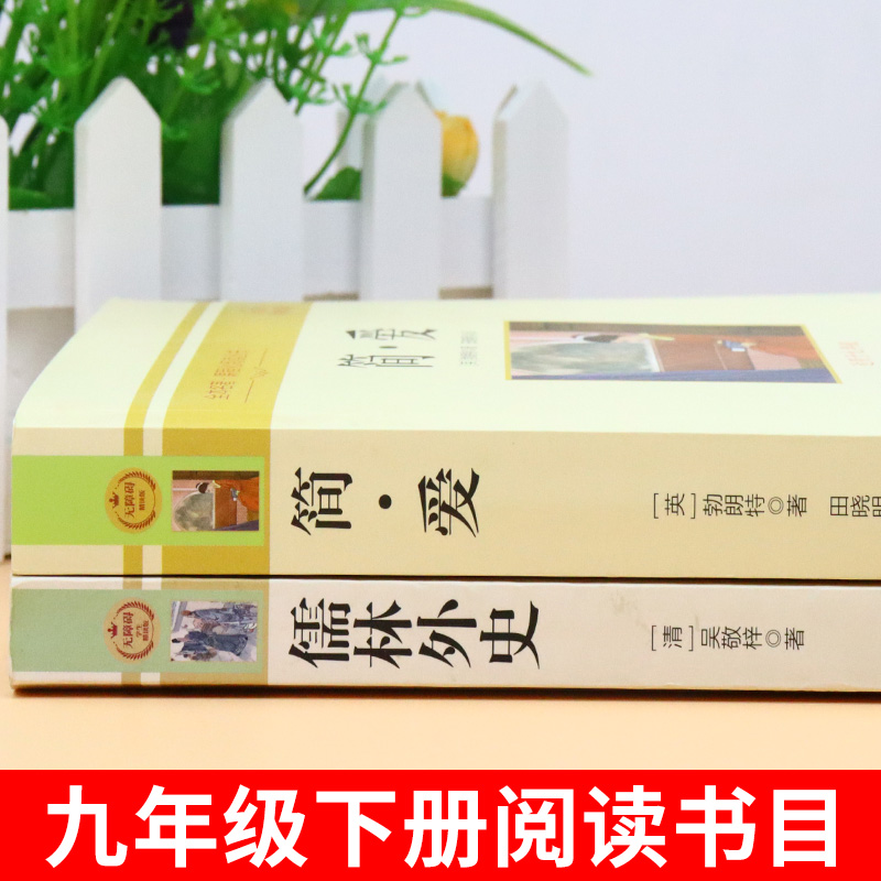 简爱和儒林外史九年级必读正版原著完整版人教版初三下册课外阅读书籍初中生九下的课外书名著语文书目水浒传唐诗三百首外传文言 - 图0
