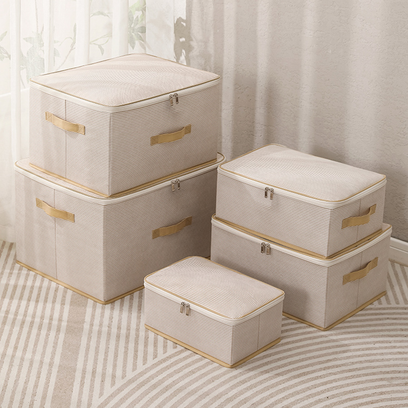 布艺收纳箱家用衣服收纳盒拉链衣物箱子衣柜整理箱可折叠大容量 - 图3