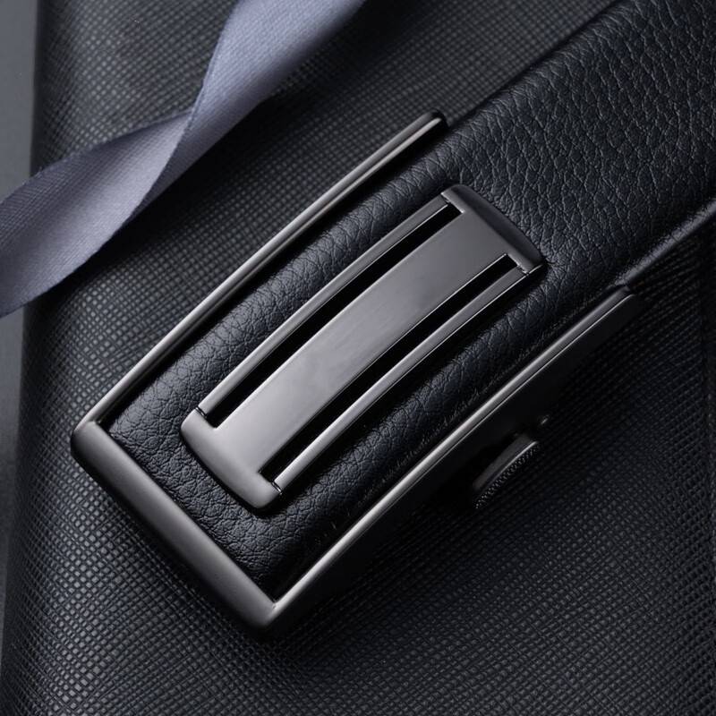 爱马男仕皮带男款真皮牛皮内扣自动扣卡槽腰带年轻人时尚休闲商务 - 图1