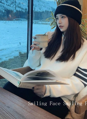 SF单品小众 时髦现货 针织毛线帽黑色白色帽子女秋冬季显头小简约