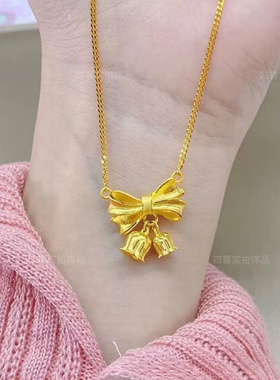 新款中式在逃公主蝴蝶结铃兰花项