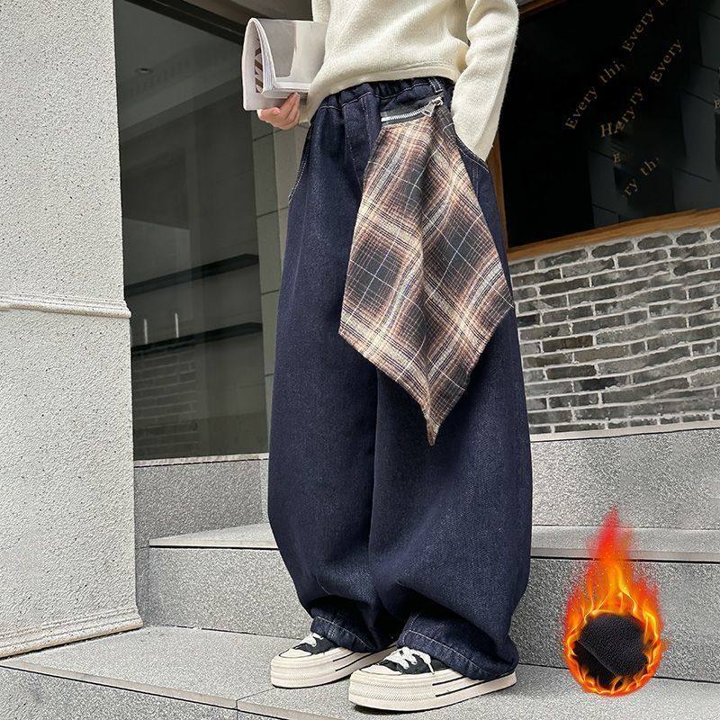 女童加绒牛仔裤秋冬季新款中大儿童一体绒休闲弯刀裤童装加厚裤子,淘宝优惠券,粉丝福利购,淘宝优惠卷