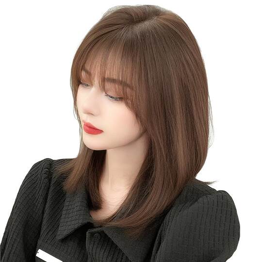 刘海假发假刘海女片头顶补发蓬松真发遮白发高颅顶量无痕八字前额