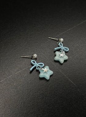 vintage 耳饰「Butterfly Knot Star」星星耳钉