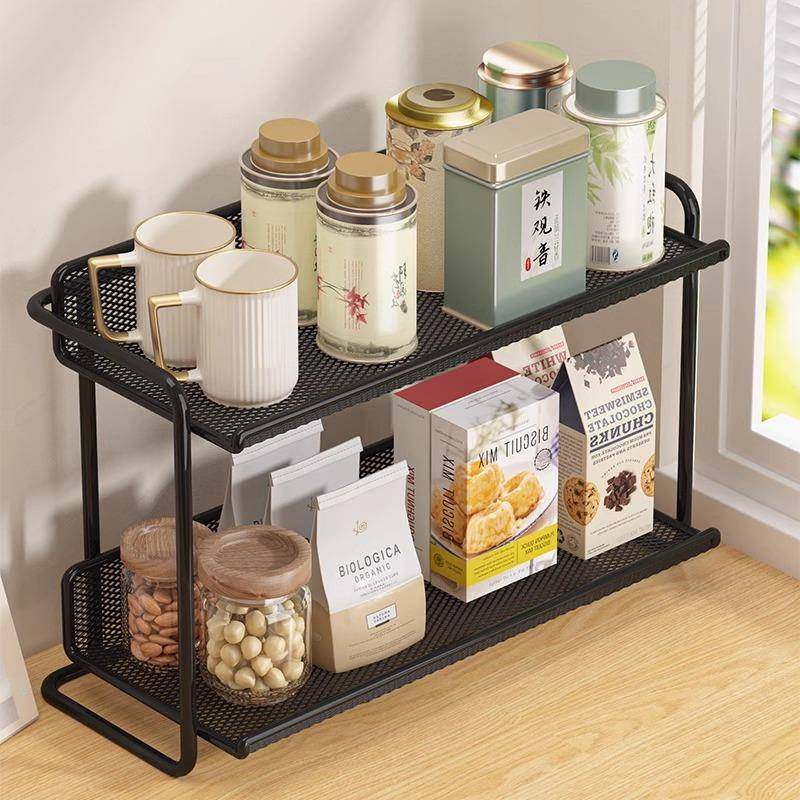 餐桌收纳神器桌面置物架零食架子双层杯架水杯饭桌台面厨房餐边柜,淘宝优惠券,粉丝福利购,淘宝优惠卷