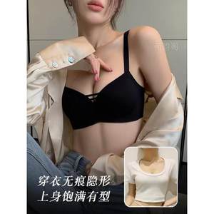 维多利亚的秘密无痕内衣女小胸聚拢无钢圈收副乳夏季薄文胸罩隐形